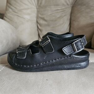 Birkenstock‎ Tatami black thick leather fisherman comfy sandals size L 7